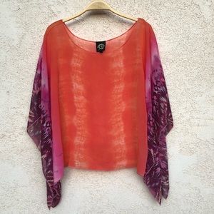 Blue Life Sheer Colorful Ombré Kaftan Top